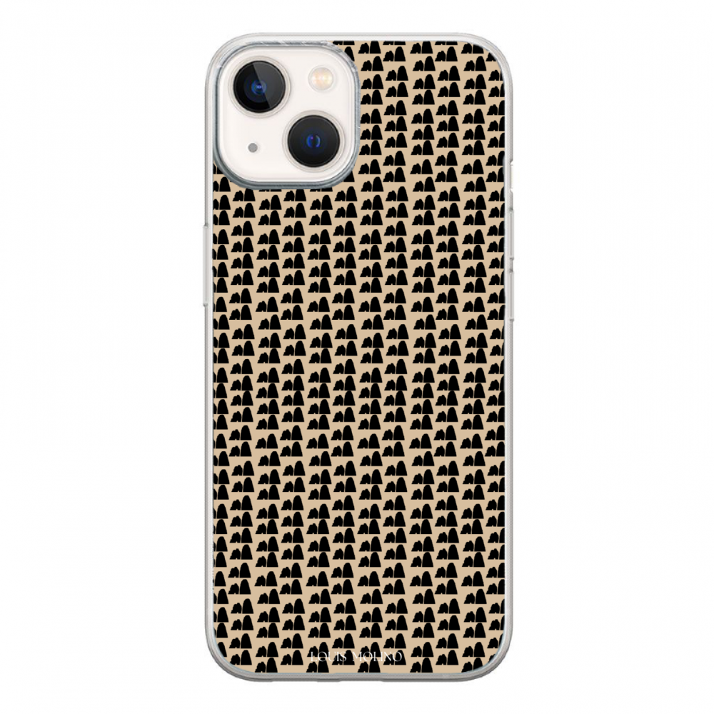 Rubber Cover iPhone 15 Plus FARAGLIONI IN CREAM SMALL AND BLACK