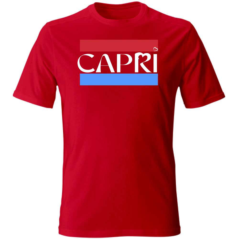 Unisex Large T-Shirt CAPRI BAND RED BLUE WHITE