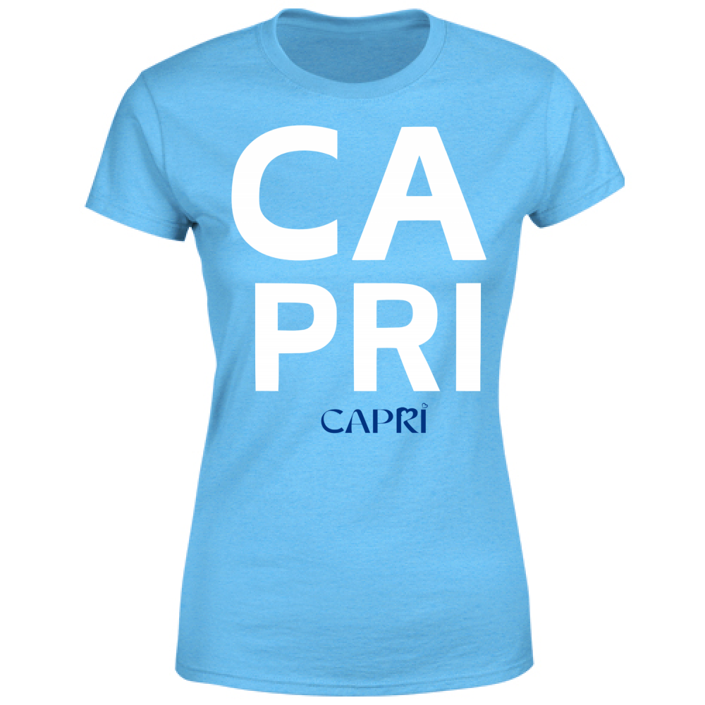 T-Shirt Donna CAPRI DESIGN SCRITTA BIANCA