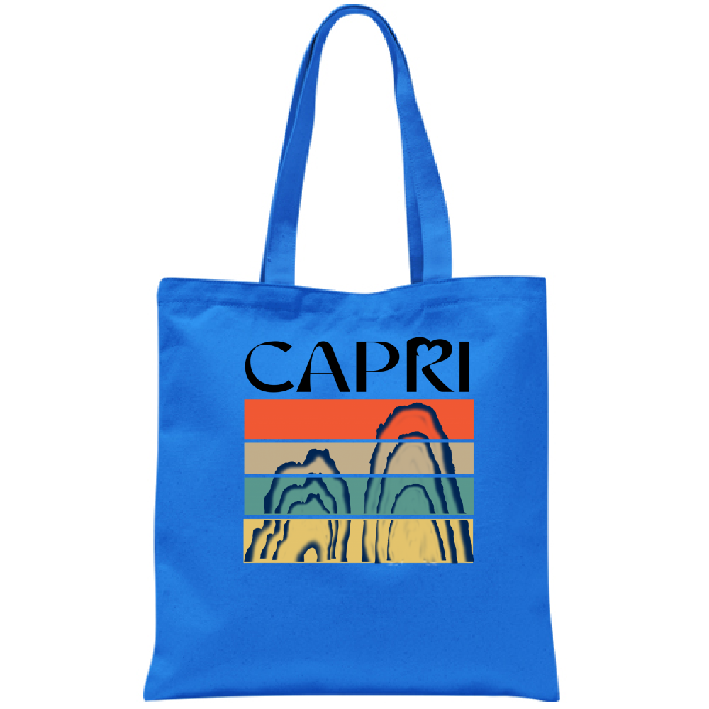 Borsa CAPRI PORZIONI FARAGLIONI SCRITTA NERA