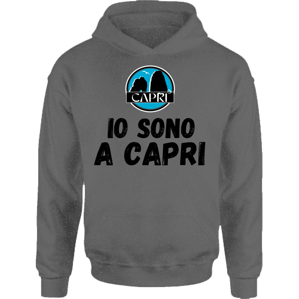 Felpa Bambino con Cappuccio IO SONO A CAPRI SCRITTA NERA