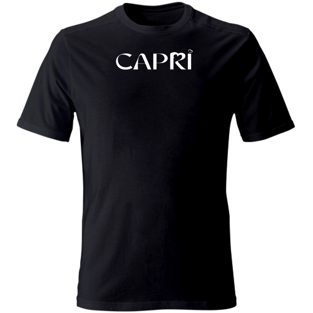 T-Shirt Unisex Large CAPRI MINIMAL SCRITTA BIANCA