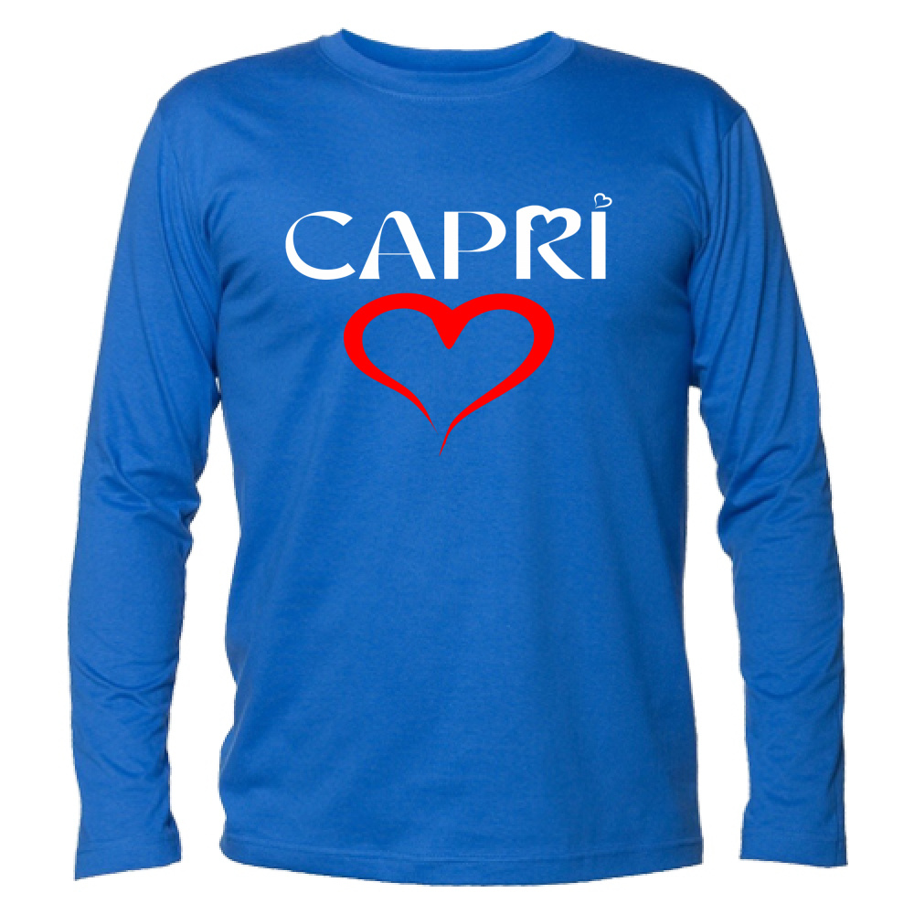 T-Shirt Unisex Manica Lunga CUORE CAPRI ROSSO