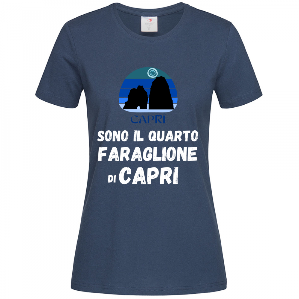 T-Shirt Women Premium SONO IL QUARTO FARAGLIONE DI CAPRI SCRITTA BIANCA