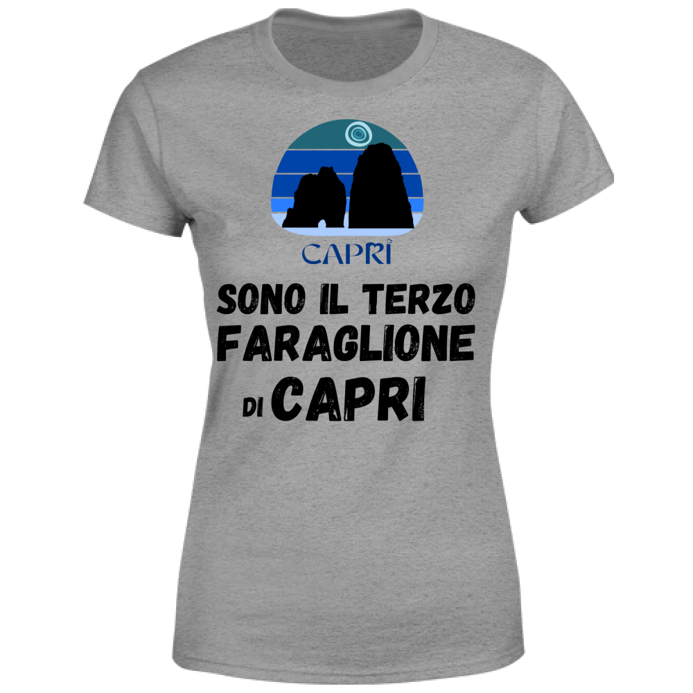 T-Shirt Donna SONO IL TERZO FARAGLIONE DI CAPRI SCRITTA NERA