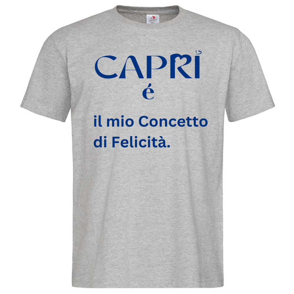 T-Shirt Men Premium Capri é il mio concetto di Felicità scritta Blue