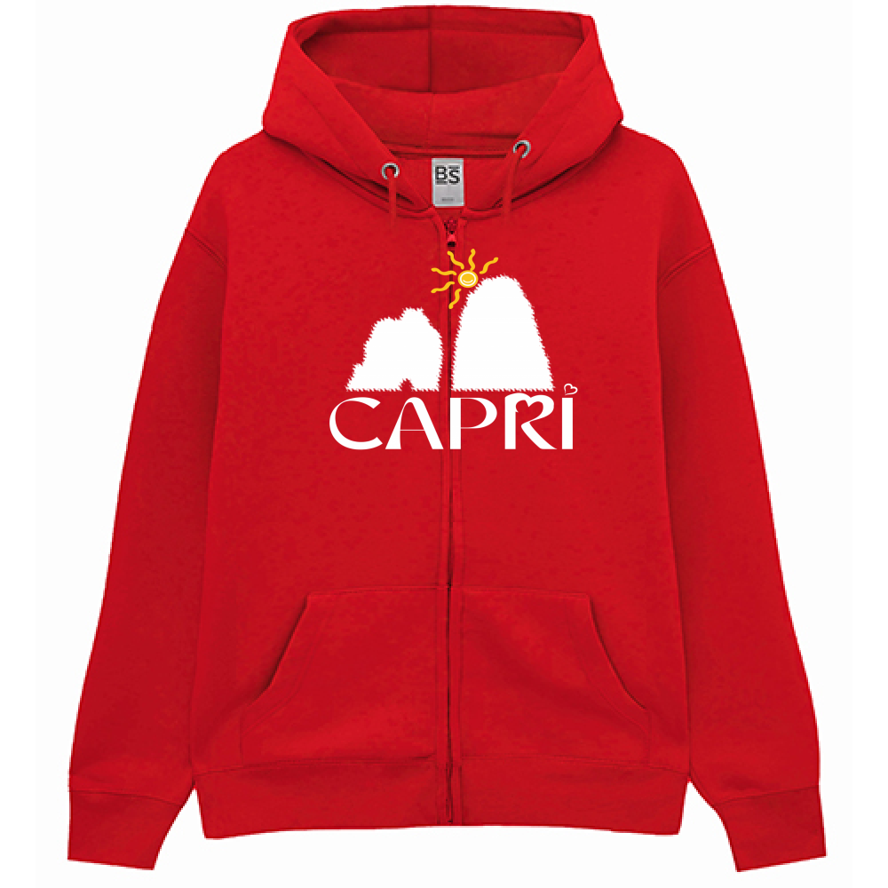 Premium Hoodie Zip CAPRI HAPPY FARAGLIONI WHITE