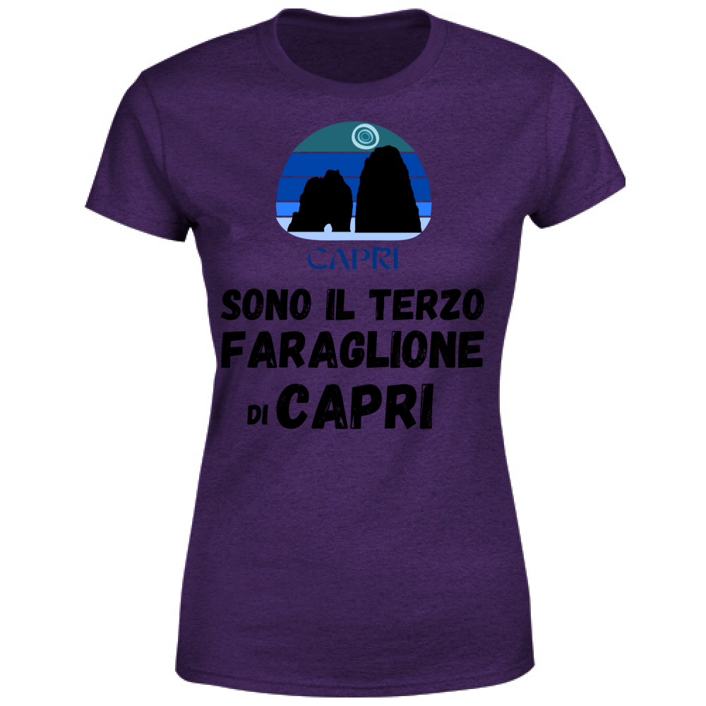 Women's T-Shirt I AM THE THIRD FARAGLIONE OF CAPRI BLACK WRITING