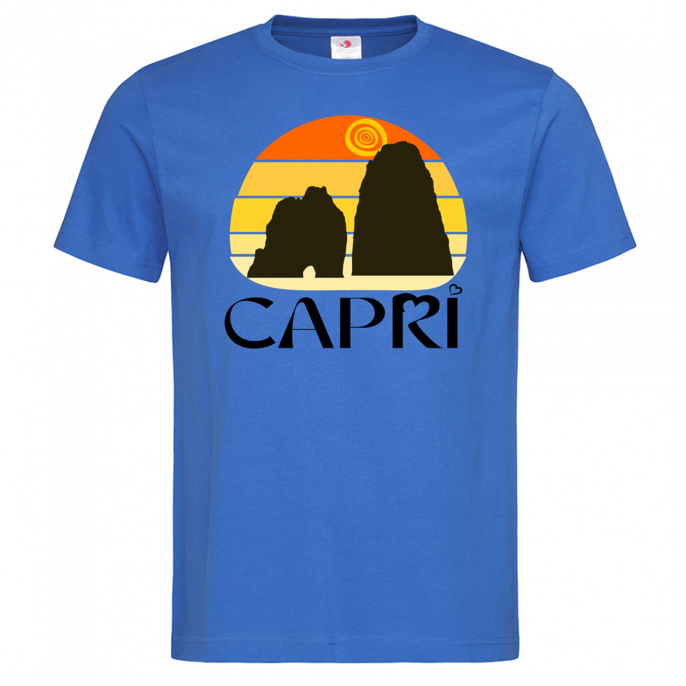 T-Shirt Men Premium CAPRI TRAMONTO VINTAGE SCRITTA NERA