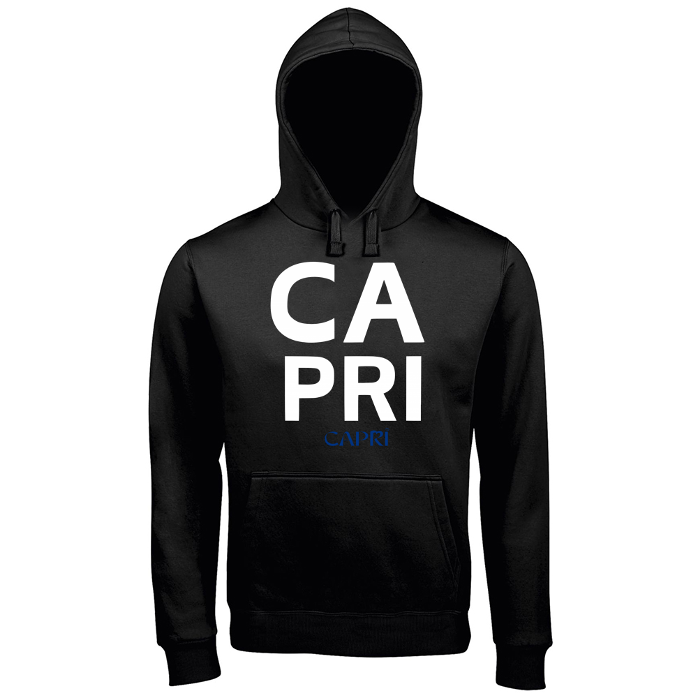 Hoodie Premium Men CAPRI DESIGN SCRITTA BIANCA