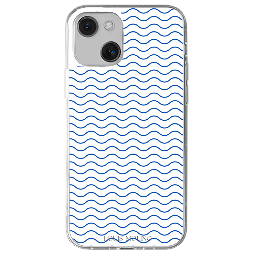 Cover Gomma iPhone 13 SMALL BLUE WAVES CAPRI