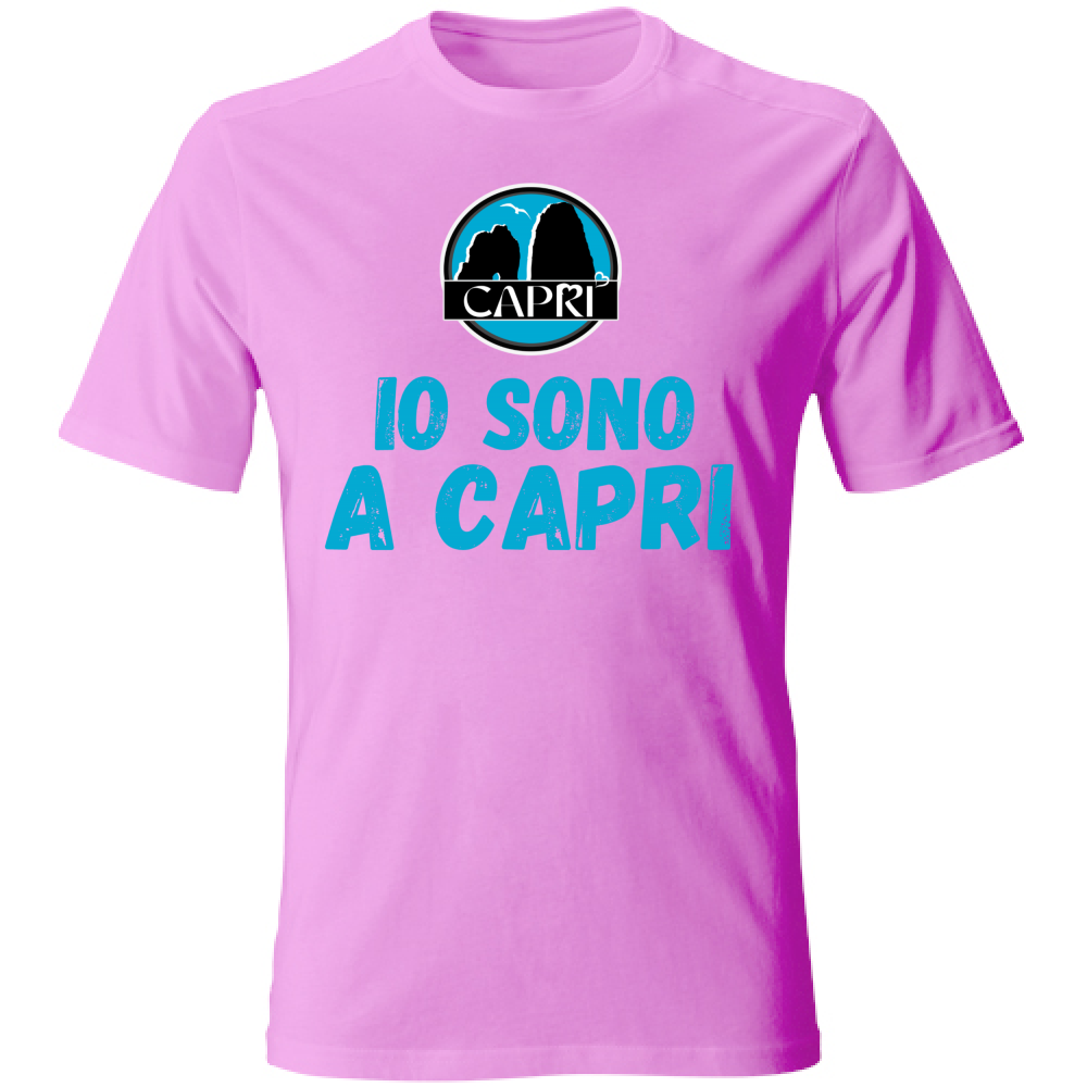 T-Shirt Bambino IO SONO A CAPRI SCRITTA AZZURRA