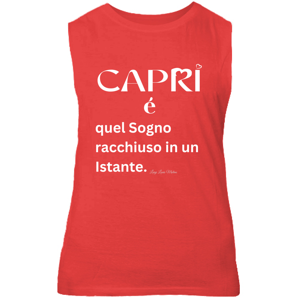 Canotta Unisex Capri Sogno racchiuso in un istante scritta bianca