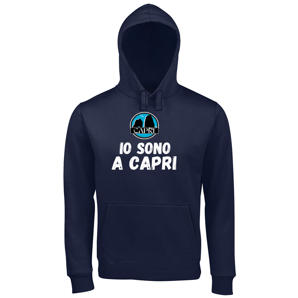 Hoodie Premium Men IO SONO A CAPRI SCRITTA BIANCA