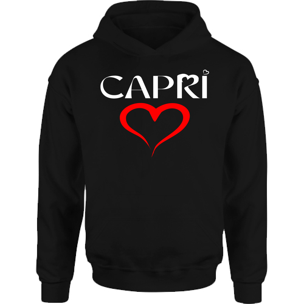 Felpa Bambino con Cappuccio CUORE CAPRI ROSSO