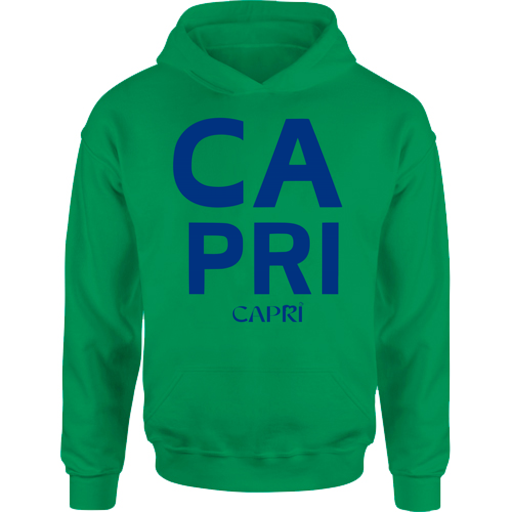 Felpa Bambino con Cappuccio CAPRI DESIGN SCRITTA BLUE