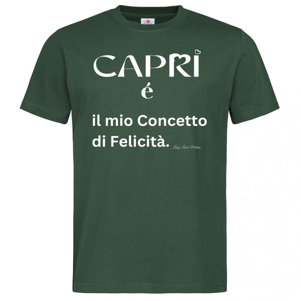 T-Shirt Men Premium Capri é il mio concetto di Felicità scritta Bian