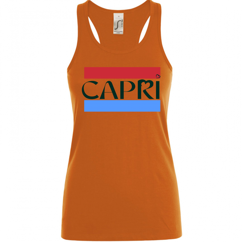 Canotta Donna CAPRI FASCIA ROSSO BLUE SCRITTA NERA