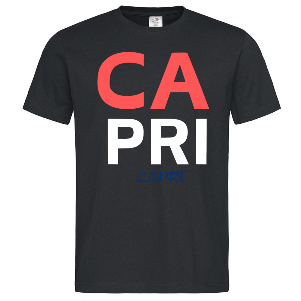 T-Shirt Men Premium CAPRI DESIGN SCRITTA ROSSA