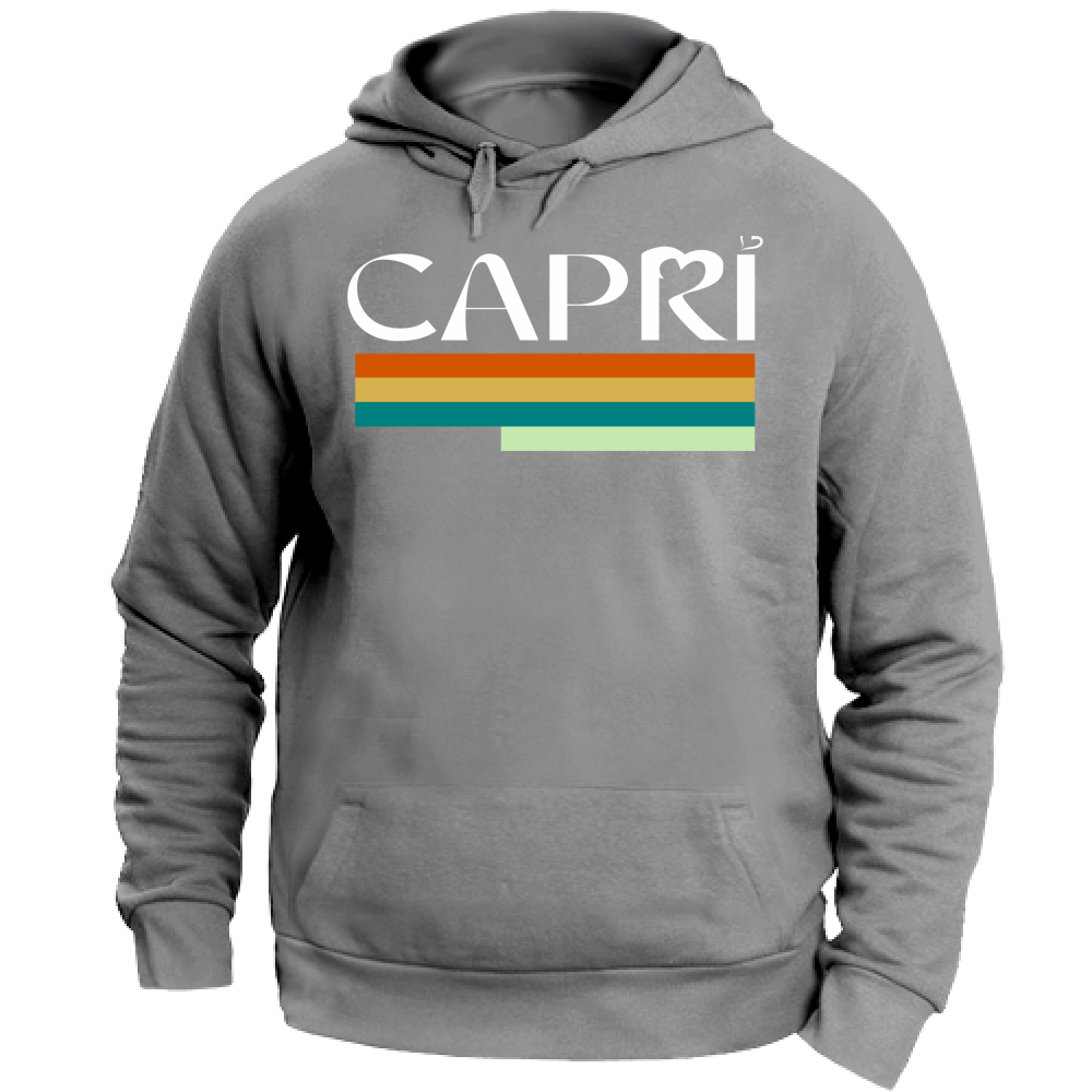 Felpa con Cappuccio Unisex Large CAPRI TECNICOLOR SCRITTA BIANCA