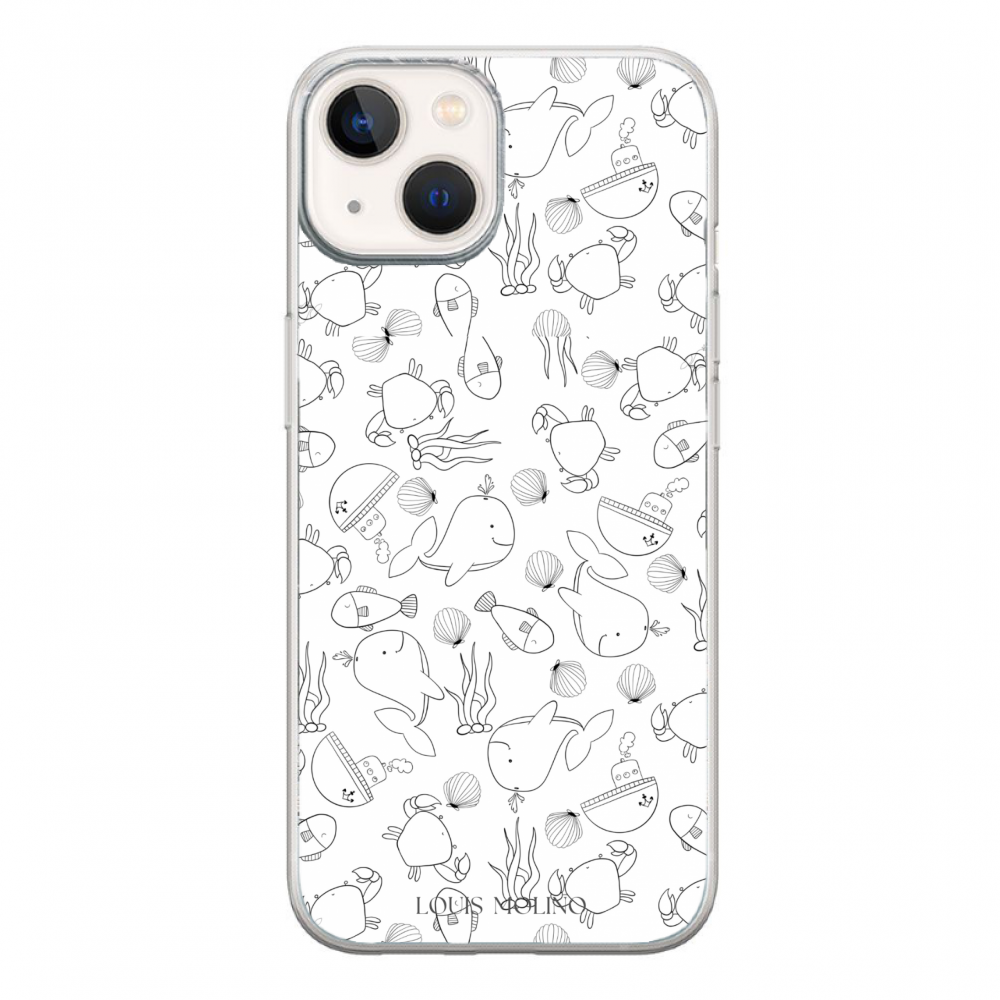 Rubber Cover iPhone 14 HAPPY SEA LIFE CAPRI