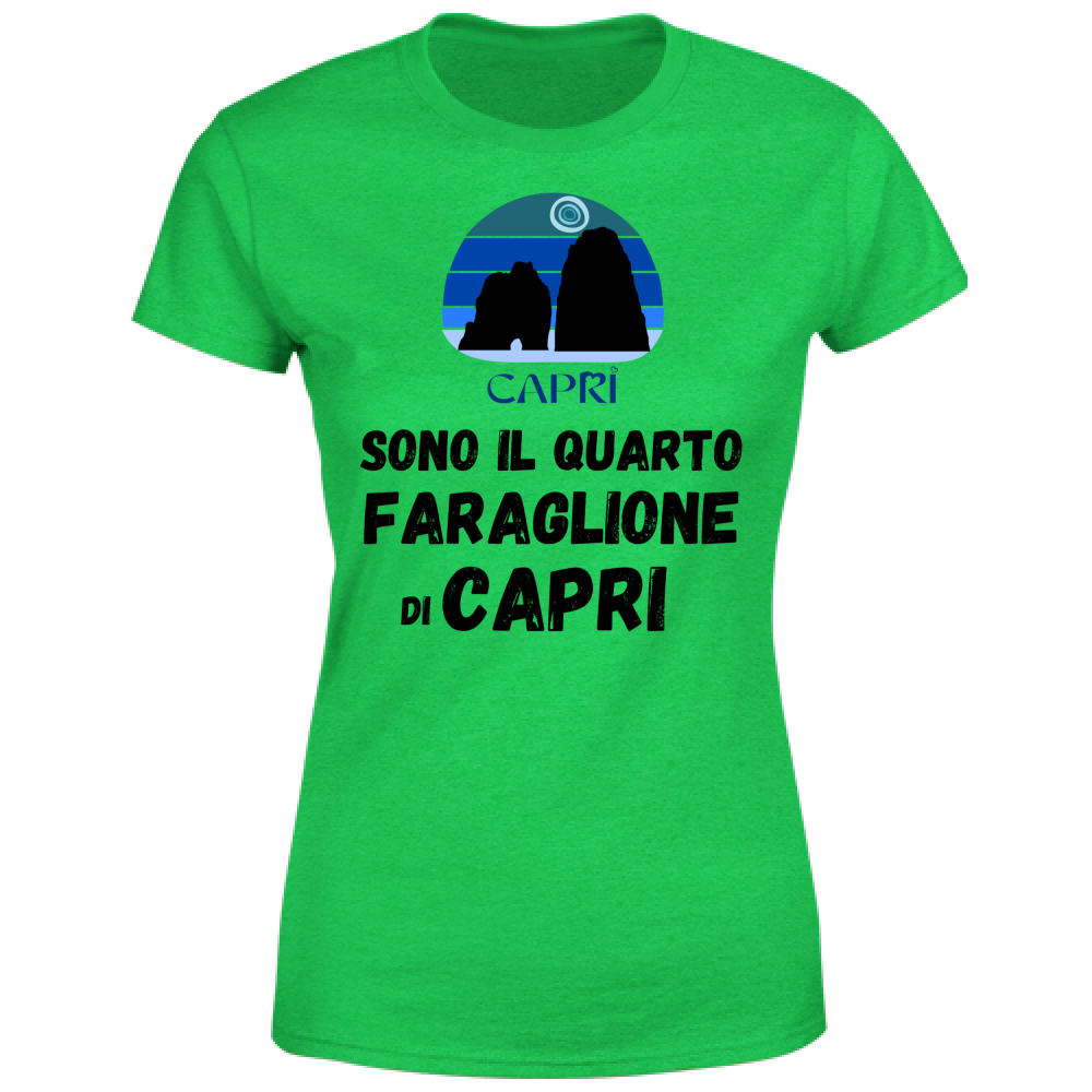 T-Shirt Donna SONO IL QUARTO FARAGLIONE DI CAPRI SCRITTA NERA