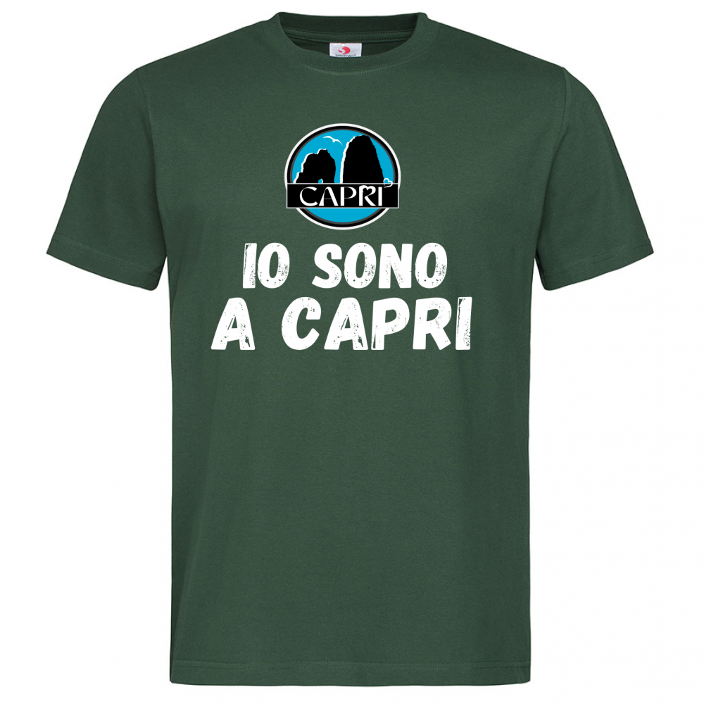 T-Shirt Men Premium IO SONO A CAPRI SCRITTA BIANCA