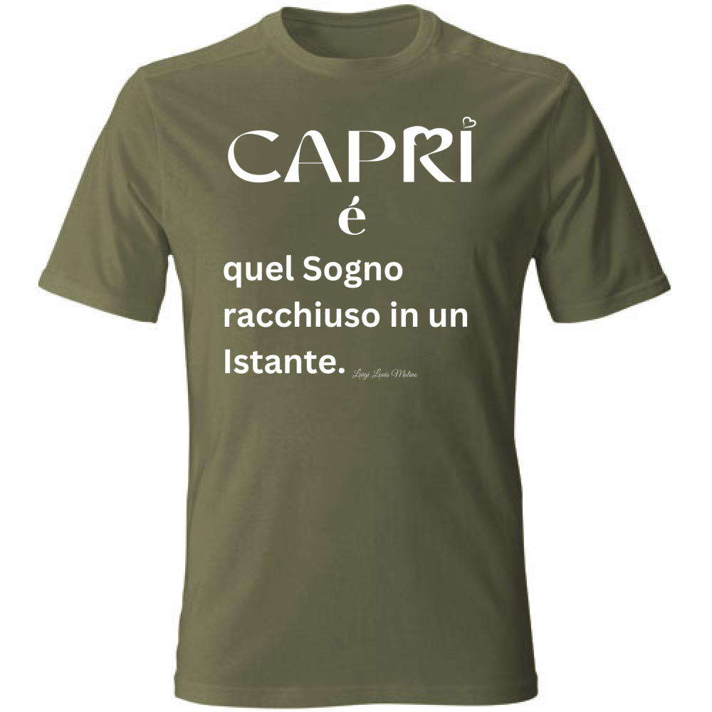T-Shirt Bambino Capri Sogno racchiuso in un istante scritta bianca