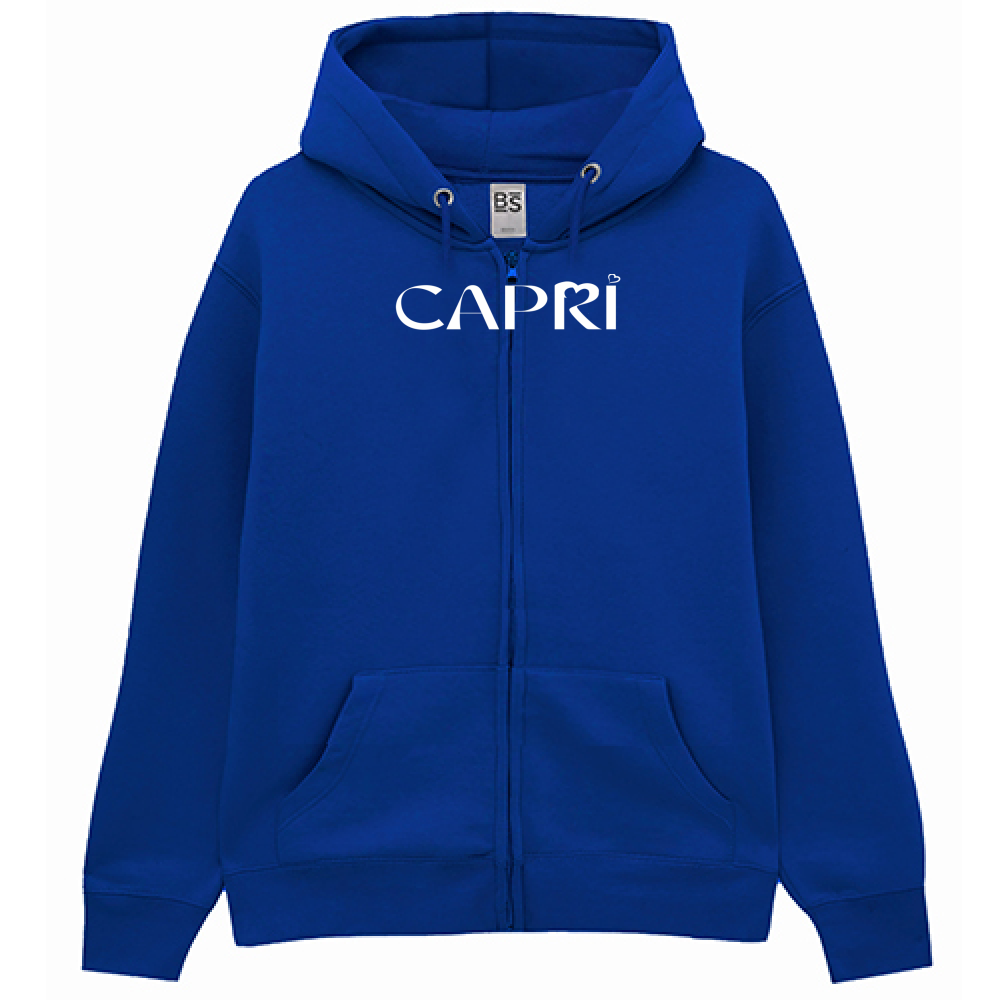 Premium Hoodie Zip CAPRI MINIMAL WHITE WRITING