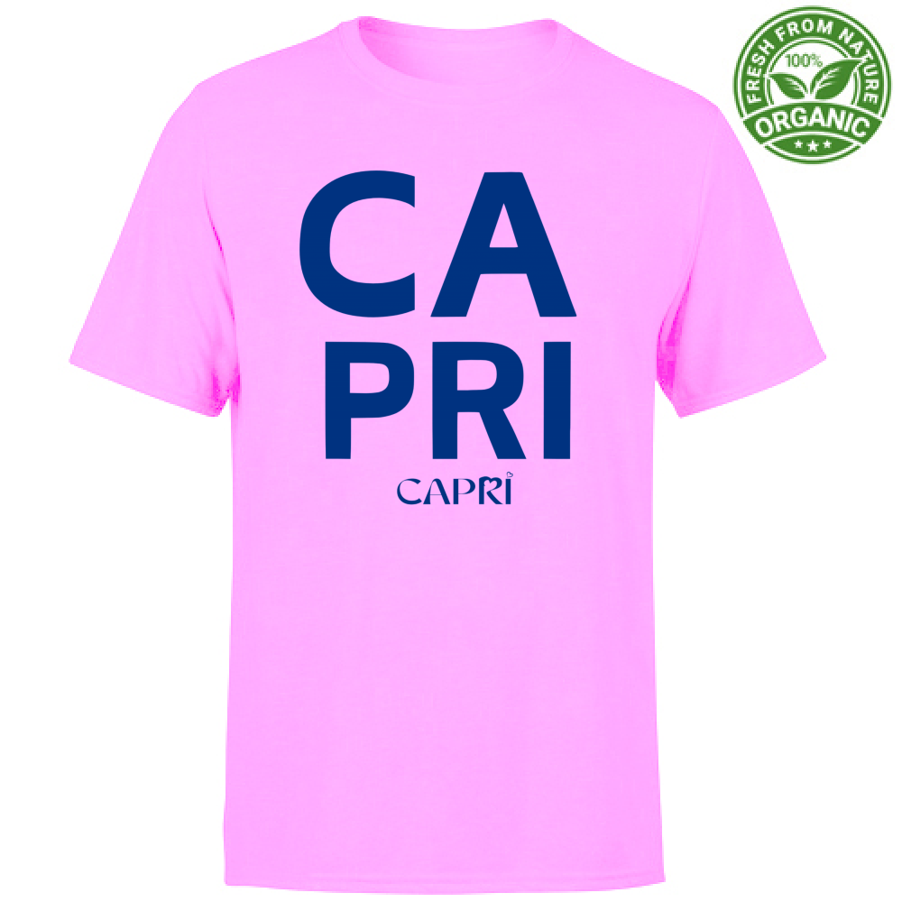 T-Shirt Unisex Organic CAPRI DESIGN SCRITTA BLUE