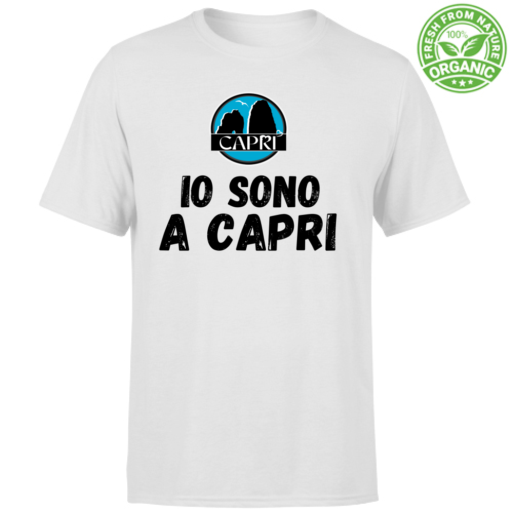 T-Shirt Unisex Organic IO SONO A CAPRI SCRITTA NERA