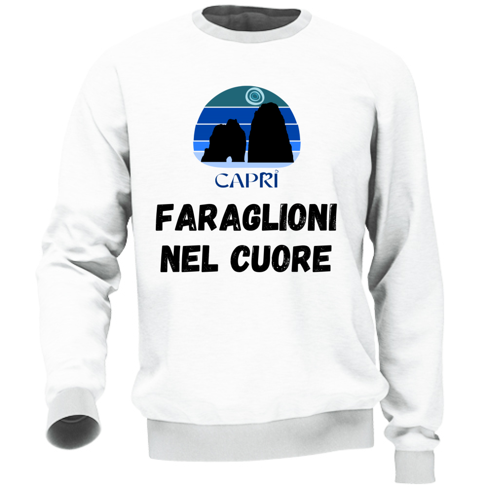Unisex Sweatshirt FARAGLIONI DI CAPRI IN THE HEART BLACK WRITING