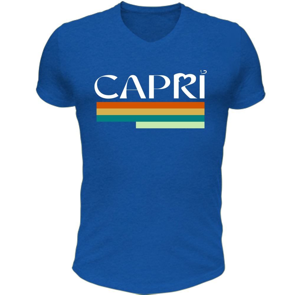 T-Shirt Unisex Scollo V CAPRI TECNICOLOR SCRITTA BIANCA