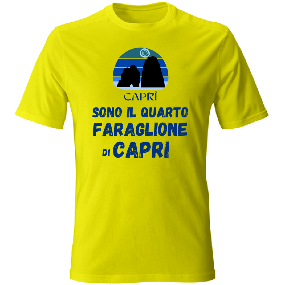 T-Shirt Bambino SONO IL QUARTO FARAGLIONE DI CAPRI SCRITTA BLUE