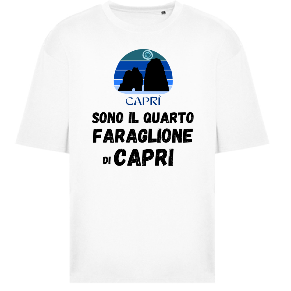 T-Shirt Oversize SONO IL QUARTO FARAGLIONE DI CAPRI SCRITTA NERA