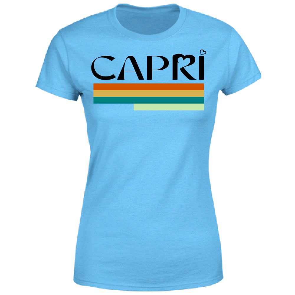 T-Shirt Donna CAPRI TECNICOLOR SCRITTA NERA