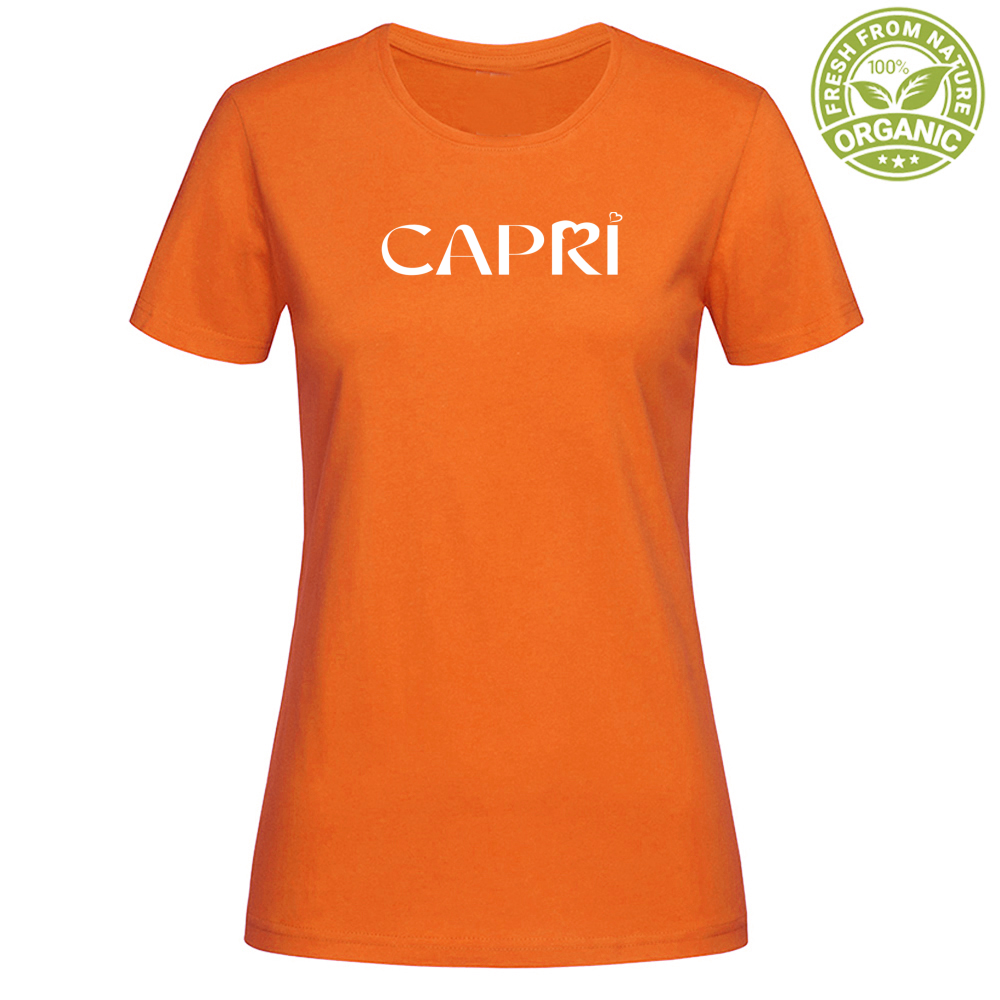 Woman Organic CAPRI MINIMAL T-Shirt WITH WHITE WRITING