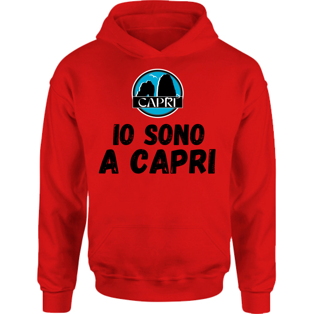 Felpa Bambino con Cappuccio IO SONO A CAPRI SCRITTA NERA
