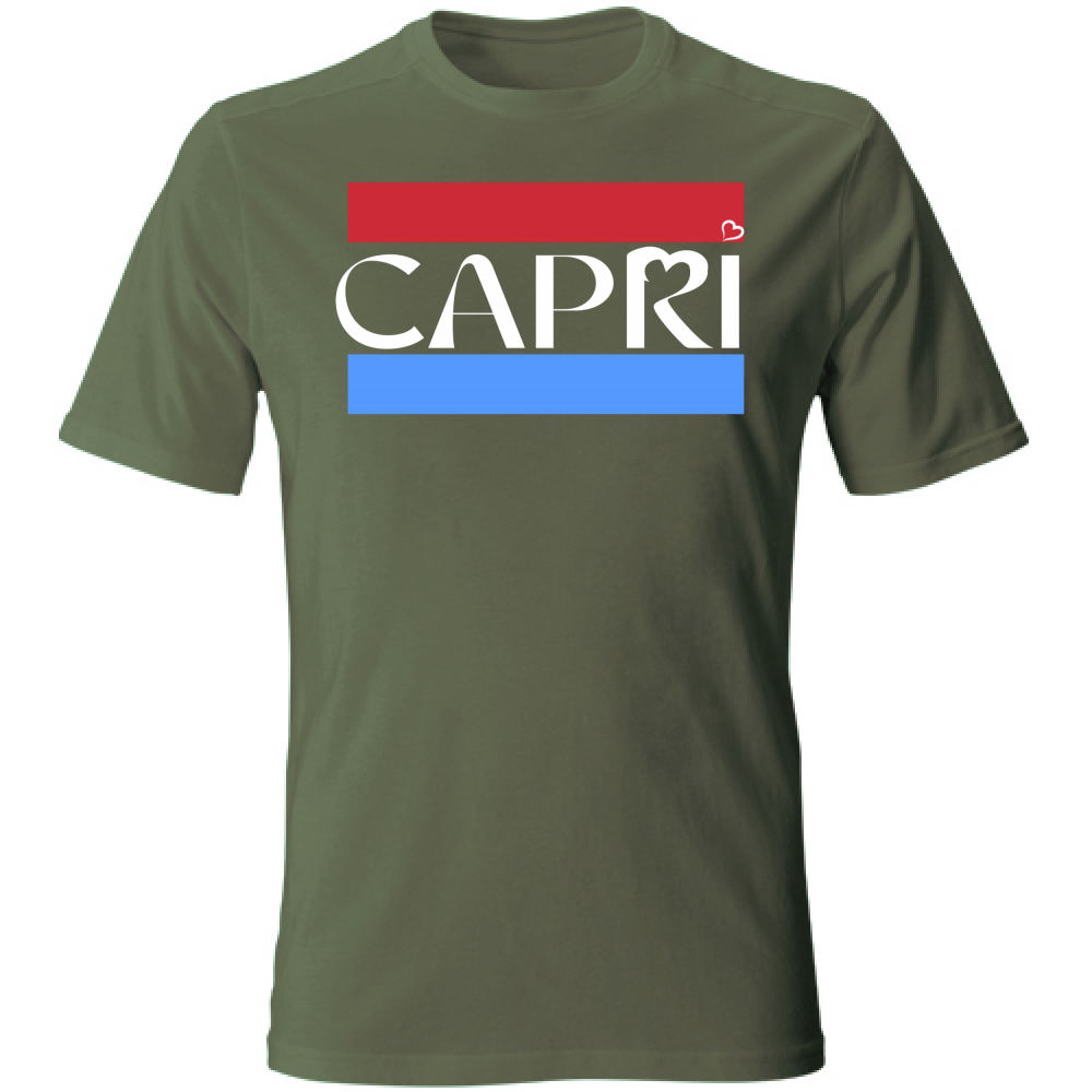 T-Shirt Unisex CAPRI FASCIA ROSSO BLUE BIANCO