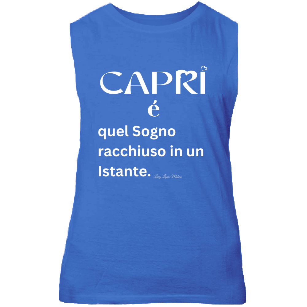 Canotta Unisex Capri Sogno racchiuso in un istante scritta bianca