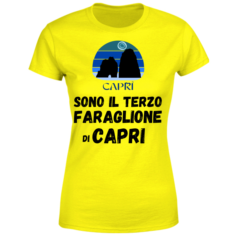 Women's T-Shirt I AM THE THIRD FARAGLIONE OF CAPRI BLACK WRITING