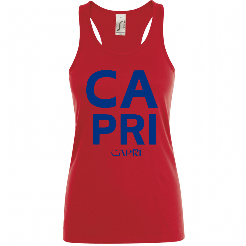 Canotta Donna CAPRI DESIGN SCRITTA BLUE