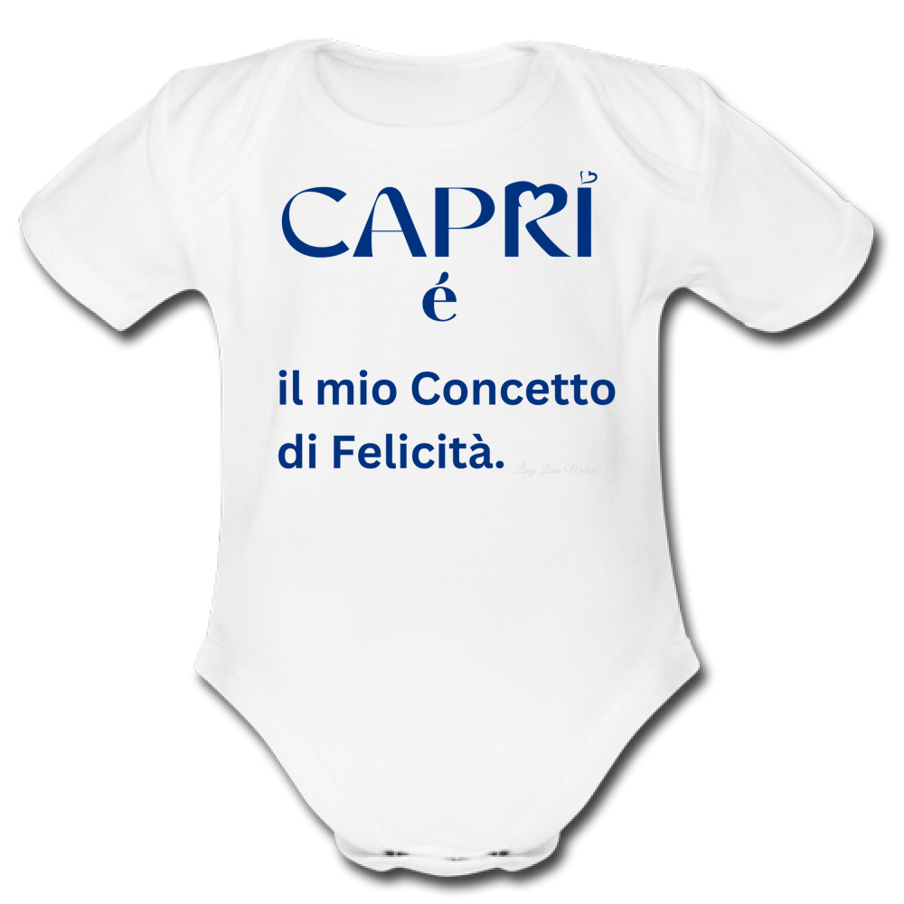 Body Bambino Capri é il mio concetto di Felicità scritta Blue