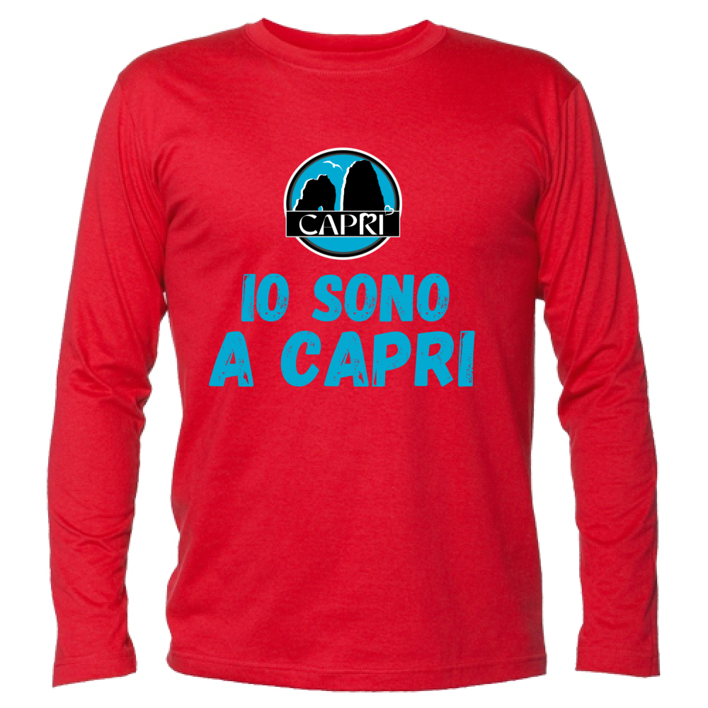 Unisex Long Sleeve T-Shirt I AM IN CAPRI BLUE WRITING