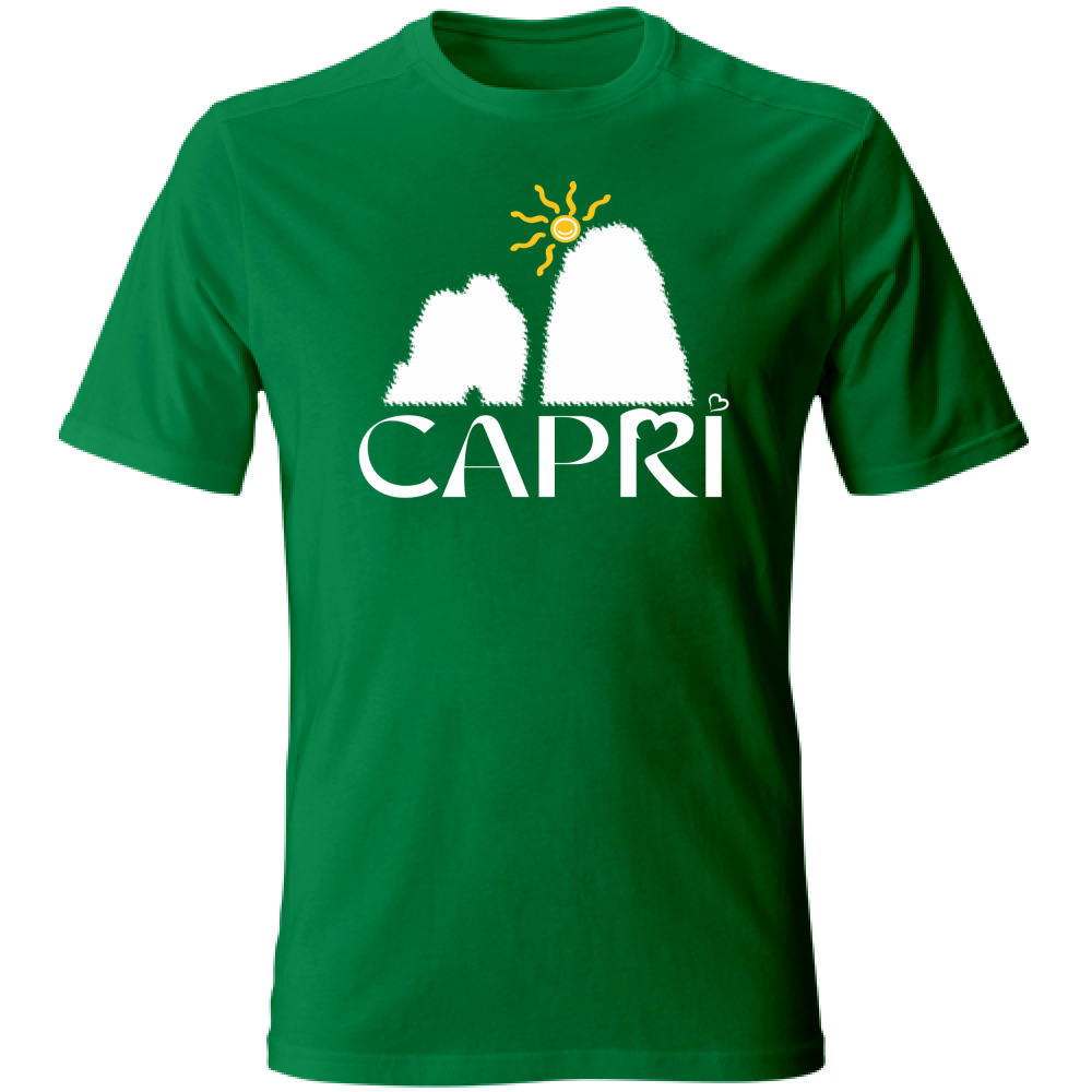 Unisex T-Shirt CAPRI HAPPY FARAGLIONI WHITE