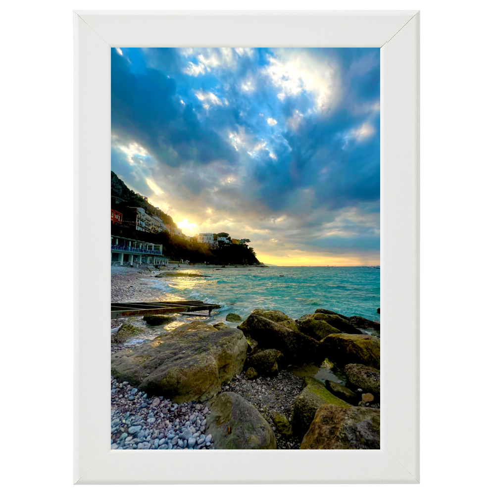 Poster con Cornice 40x60 Capri Tramonto alla Marina Grande
