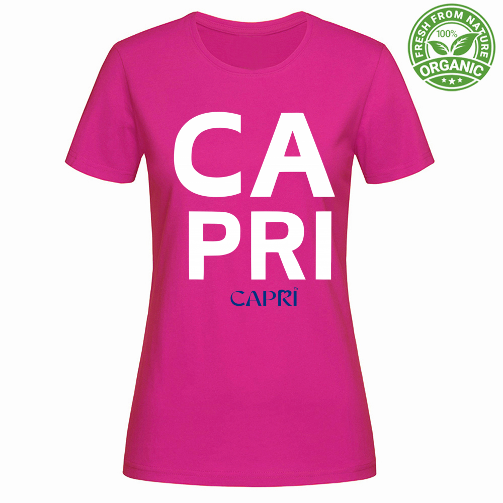 T-Shirt Woman Organic CAPRI DESIGN SCRITTA BIANCA