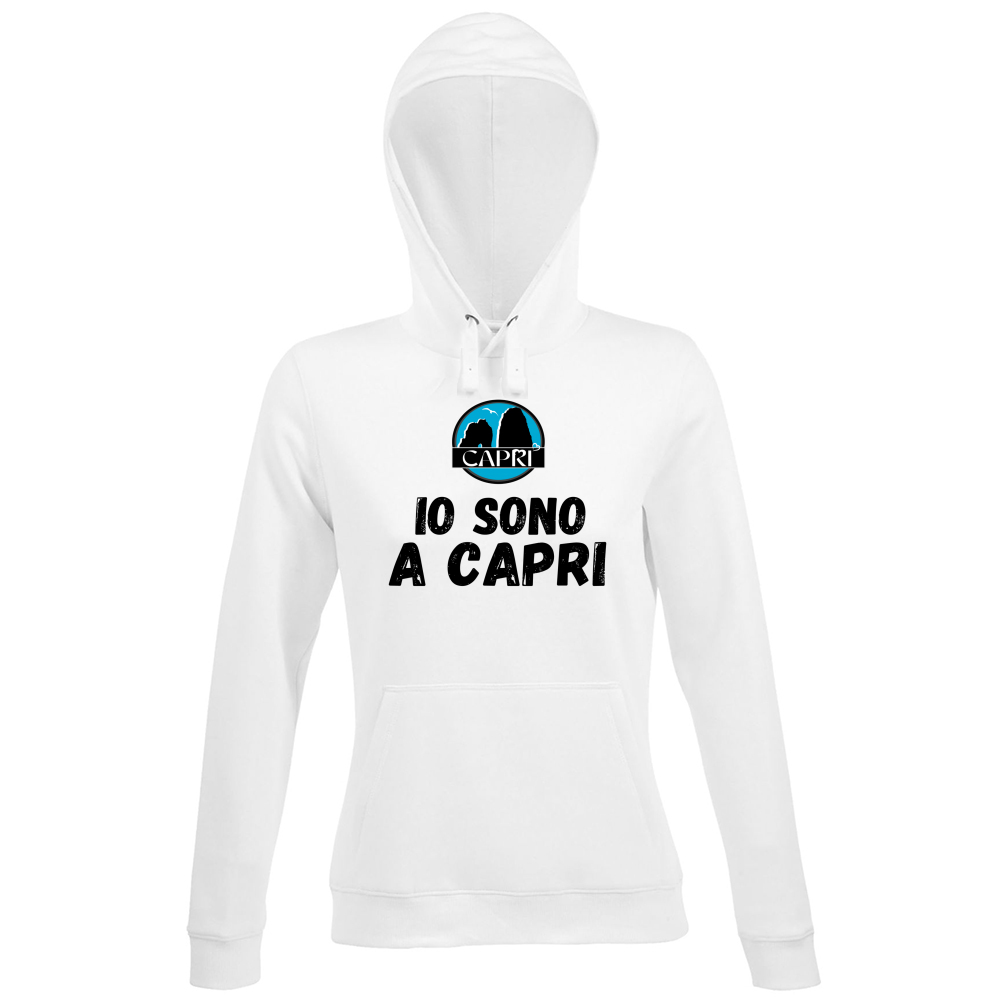 Premium Women Hoodie I AM IN CAPRI BLACK WRITING