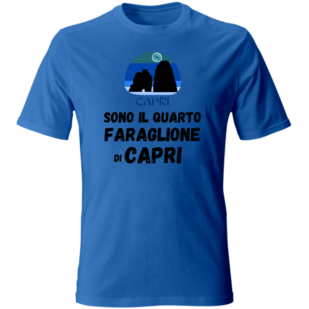 T-Shirt Unisex Large SONO IL QUARTO FARAGLIONE DI CAPRI SCRITTA NERA