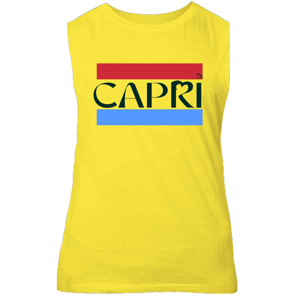 Canotta Unisex CAPRI FASCIA ROSSO BLUE SCRITTA NERA